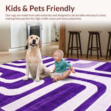 Ultra Soft Area Rug, Non Slip, Stain Resistant, Washable Area Rugs for Living Room, Bedroom, Soft Purple Shaggy Textures(Purple)