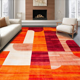 Ultra Soft Area Rug, Non Slip, Stain Resistant, Washable Area Rugs for Living Room, Bedroom, Vibrant Copper Toned Artistry(Orange)