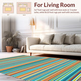 Ultra Soft Area Rug, Non Slip, Stain Resistant, Washable Area Rugs for Living Room, Bedroom, Playful Whimsical Swirl Design(Orange)