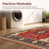 Ultra Soft Area Rug, Non Slip, Stain Resistant, Washable Area Rugs for Living Room, Bedroom, Clearance Boho(Red)