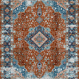Ultra Soft Area Rug, Non Slip, Stain Resistant, Washable Area Rugs for Living Room, Bedroom, Cozy Antique Tiled Motif(Brown)