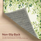 Botanical Retreat Patio Area in Green Beige Lush Foliage(Beige)