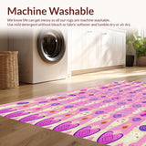 Ultra Soft Area Rug, Non Slip, Stain Resistant, Washable Area Rugs for Living Room, Bedroom, Radiant Colorful Patterned Display(Pink)