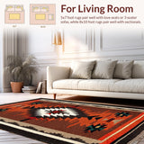 Ultra Soft Area Rug, Non Slip, Stain Resistant, Washable Area Rugs for Living Room, Bedroom, Southwest Chocolate Living Room Non-Slip Area Rug(Brown)