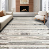 Ultra Soft Area Rug, Non Slip, Stain Resistant, Washable Area Rugs for Living Room, Bedroom, Vibrant Tribal Inspired Geometry(Gray)