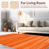 Ultra Soft Area Rug, Non Slip, Stain Resistant, Washable Area Rugs for Living Room, Bedroom, Chic Terracotta Textured Runner(Orange)