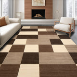 Ultra Soft Area Rug, Non Slip, Stain Resistant, Washable Area Rugs for Living Room, Bedroom, Chic Earthy Checkerboard Aesthetic(Beige)