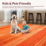 Ultra Soft Area Rug, Non Slip, Stain Resistant, Washable Area Rugs for Living Room, Bedroom, Rustic Short Pile Elegance(Orange)