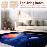 Ultra Soft Area Rug, Non Slip, Stain Resistant, Washable Area Rugs for Living Room, Bedroom, Radiant Galactic Exploration Pattern(Purple)