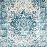 Ultra Soft Area Rug, Non Slip, Stain Resistant, Washable Area Rugs for Living Room, Bedroom, Whimsical Light Blue Curved Patterns(Blue)