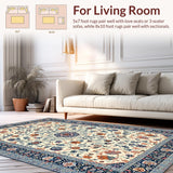 Artistic Floral Motif in Blue(Ivory)