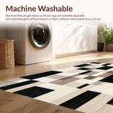 Ultra Soft Area Rug, Non Slip, Stain Resistant, Washable Area Rugs for Living Room, Bedroom, Java Blend Geometric Area with Earthy Tones and Bold Design(Beige)