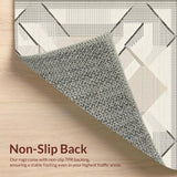Modern Beige Geometric Diamond Patterned(Beige)