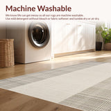 Ultra Soft Area Rug, Non Slip, Stain Resistant, Washable Area Rugs for Living Room, Bedroom, Trendy Urban Symmetrical Design(Beige)