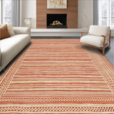 Ultra Soft Area Rug, Non Slip, Stain Resistant, Washable Area Rugs for Living Room, Bedroom, Sophisticated Woven Earth Tone Rug(Orange)