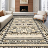 Ultra Soft Area Rug, Non Slip, Stain Resistant, Washable Area Rugs for Living Room, Bedroom, Sophisticated Monochrome Circular Pattern(Beige)