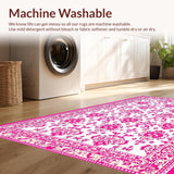 Ultra Soft Area Rug, Non Slip, Stain Resistant, Washable Area Rugs for Living Room, Bedroom, Chic Pastel Bowknot Pattern(White)
