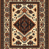 Ultra Soft Area Rug, Non Slip, Stain Resistant, Washable Area Rugs for Living Room, Bedroom, Rustic Vintage Cowboy Medallion(Beige)