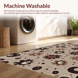 Ultra Soft Area Rug, Non Slip, Stain Resistant, Washable Area Rugs for Living Room, Bedroom, Gothic Playful Design Elements(Brown)