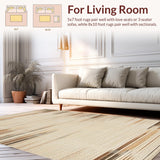 Ultra Soft Area Rug, Non Slip, Stain Resistant, Washable Area Rugs for Living Room, Bedroom, Earthy Toned Minimalist Pattern(Beige)