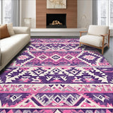 Ultra Soft Area Rug, Non Slip, Stain Resistant, Washable Area Rugs for Living Room, Bedroom, Artful Pink and Gold Design Fusion(Purple)