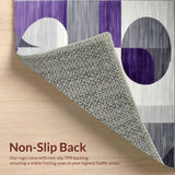 Ultra Soft Area Rug, Non Slip, Stain Resistant, Washable Area Rugs for Living Room, Bedroom, Chic Ogee Motif in Cool Tones(Gray)