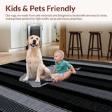 Ultra Soft Area Rug, Non Slip, Stain Resistant, Washable Area Rugs for Living Room, Bedroom, Luxurious Black Animal Motif(Black)