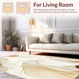 Beige Swirls Indoor Area Throw Faux Wool Entrance Door Mat(Beige)