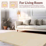 Ultra Soft Area Rug, Non Slip, Stain Resistant, Washable Area Rugs for Living Room, Bedroom, Soft Neutral Organic Visual Appeal(Beige)