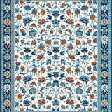 Ultra Soft Area Rug, Non Slip, Stain Resistant, Washable Area Rugs for Living Room, Bedroom, Delicate Daisy Print in Soft Colors(White)