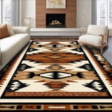 Ultra Soft Area Rug, Non Slip, Stain Resistant, Washable Area Rugs for Living Room, Bedroom, Minimalist Earthy Patterned Inspiration(Brown)