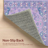 Ultra Soft Area Rug, Non Slip, Stain Resistant, Washable Area Rugs for Living Room, Bedroom, Sophisticated Ogee Patterned Delight(Purple)