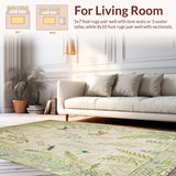 Ultra Soft Area Rug, Non Slip, Stain Resistant, Washable Area Rugs for Living Room, Bedroom, Artistic Nature-Inspired Insect Motif(Beige)