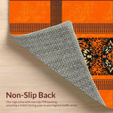 Ultra Soft Area Rug, Non Slip, Stain Resistant, Washable Area Rugs for Living Room, Bedroom, Bold Contemporary Textile Art(Orange)