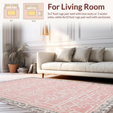Ultra Soft Area Rug, Non Slip, Stain Resistant, Washable Area Rugs for Living Room, Bedroom, Contemporary Shaggy Patterned Delight(Pink)