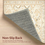 Ultra Soft Area Rug, Non Slip, Stain Resistant, Washable Area Rugs for Living Room, Bedroom, Luxurious Boho Diamond Area For Home(Beige)