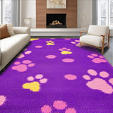 Ultra Soft Area Rug, Non Slip, Stain Resistant, Washable Area Rugs for Living Room, Bedroom, Bright and Cheerful Cartoon Animal Style(Purple)
