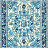 Ultra Soft Area Rug, Non Slip, Stain Resistant, Washable Area Rugs for Living Room, Bedroom, Hand-Tufted Oushak Bedroom Meditation Carpet(Blue)