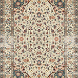 Ultra Soft Area Rug, Non Slip, Stain Resistant, Washable Area Rugs for Living Room, Bedroom, Artistic Abstract Ogee Arrangement(Beige)