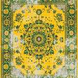 Ultra Soft Area Rug, Non Slip, Stain Resistant, Washable Area Rugs for Living Room, Bedroom, Vivid Tropical Botanical Motif(Yellow)