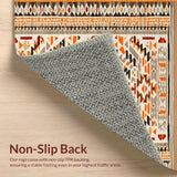 Ultra Soft Area Rug, Non Slip, Stain Resistant, Washable Area Rugs for Living Room, Bedroom, Sophisticated Geometric Braided Accent(Orange)