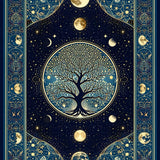 Celestial Tree Silhouette Motif(Blue)