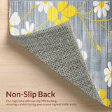 Ultra Soft Area Rug, Non Slip, Stain Resistant, Washable Area Rugs for Living Room, Bedroom, Modern Whimsical Petal Design(Gray)