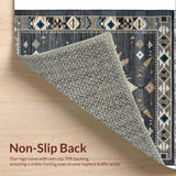 Ultra Soft Area Rug, Non Slip, Stain Resistant, Washable Area Rugs for Living Room, Bedroom, Dark Gray Textured Geometric Style(Gray)