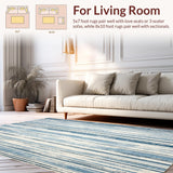 Ultra Soft Area Rug, Non Slip, Stain Resistant, Washable Area Rugs for Living Room, Bedroom, Rustic Coastal Charm Indoor Rug(Blue)