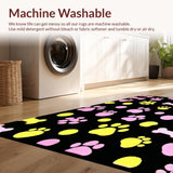 Ultra Soft Area Rug, Non Slip, Stain Resistant, Washable Area Rugs for Living Room, Bedroom, Joyful Fluffy Pup Design Aesthetic(Black)