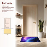 Ultra Soft Area Rug, Non Slip, Stain Resistant, Washable Area Rugs for Living Room, Bedroom, Celestial Harmony Artful Display(Purple)