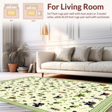 Ultra Soft Area Rug, Non Slip, Stain Resistant, Washable Area Rugs for Living Room, Bedroom, Whimsical Insect Motif Accent(Beige)