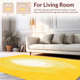 Radiant Round Area Goldenrod & Ivory Concentric Circles(Yellow)