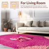 Ultra Soft Area Rug, Non Slip, Stain Resistant, Washable Area Rugs for Living Room, Bedroom, Pastel Pink Front Door Decor Absorbent Mat(Pink)